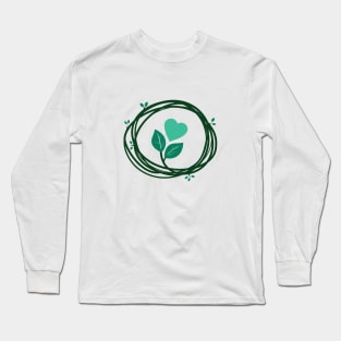 Cute Heart in a Nest Valentine Long Sleeve T-Shirt